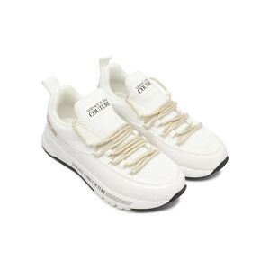Versace Jeans Couture Women's White Low-Top Sneakers with Metallic Laces